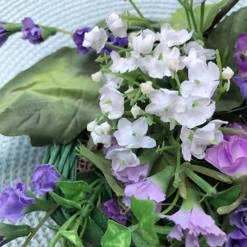 Silk Violets in Basket